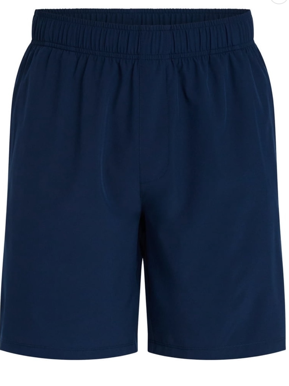 Athletic Works Navy Elastic-Waist Athletic Shorts